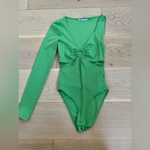 ZARA- Green cutout body suit, Size:S